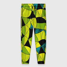 Женские брюки 3D с принтом Гранжевый яркий зеленый  , полиэстер 100% | прямой крой, два кармана без застежек по бокам, с мягкой трикотажной резинкой на поясе и по низу штанин. В поясе для дополнительного комфорта — широкие завязки | абстрактный | гранжевая текстура | зеленый | летний | молодежный | современный | ярко желтый