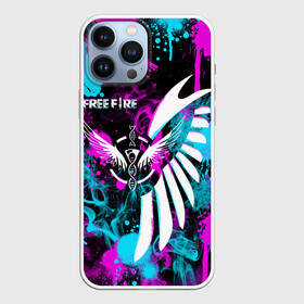 Чехол для iPhone 13 Pro Max с принтом FREE FIRE NEON ,  |  | ff | free fire | game | gamer | games | garena | neon | pro gamer | брызги | гарена | гексагон | игра | кляксы | краски | неон | текстура | фри фаер | фф | цвета