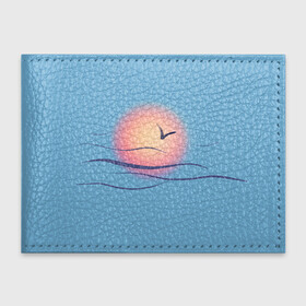 Обложка для студенческого билета с принтом Солнечный шар , натуральная кожа | Размер: 11*8 см; Печать на всей внешней стороне | sea | sun | закат | море | небо | птицы | солнце | чайки
