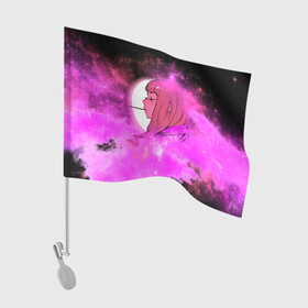 Флаг для автомобиля с принтом Аниме Девушка | Розовый Космос , 100% полиэстер | Размер: 30*21 см | anime | cloud | girl | japan | moon sky | pink | senpai | space | аниме | анимэ | девочка | девушка | космос | краска | кровь | луна | мульт | самурай | символ | тян | япония