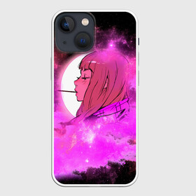 Чехол для iPhone 13 mini с принтом Аниме Девушка | Розовый Космос ,  |  | anime | cloud | girl | japan | moon sky | pink | senpai | space | аниме | анимэ | девочка | девушка | космос | краска | кровь | луна | мульт | самурай | символ | тян | япония