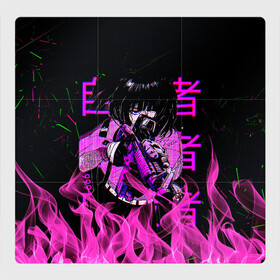 Магнитный плакат 3Х3 с принтом Аниме Девушка Киберпанк , Полимерный материал с магнитным слоем | 9 деталей размером 9*9 см | 2077 | anime | cloud | cyberpunk | fire | girl | japan | pink | senpai | аниме | анимэ | девочка | девушка | игра | иероглифы | краска | мульт | огонь | самурай | символ | тян | япония