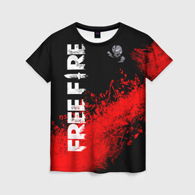 Женская футболка 3D с принтом FREE FIRE (Фри Фаер) , 100% полиэфир ( синтетическое хлопкоподобное полотно) | прямой крой, круглый вырез горловины, длина до линии бедер | ff | free fire | game | gamer | games | garena | pro gamer | гарена | гексагон | игра | текстура | фри фаер | фф