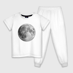 Детская пижама хлопок с принтом Полнолуние Лунная фаза  , 100% хлопок |  брюки и футболка прямого кроя, без карманов, на брюках мягкая резинка на поясе и по низу штанин
 | Тематика изображения на принте: луна | луна круглая | лунная фаза | планета | полнолуние