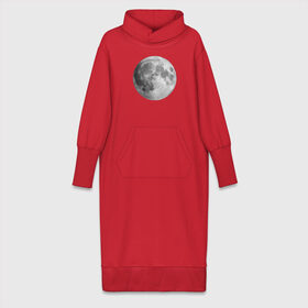 Платье удлиненное хлопок с принтом Полнолуние Лунная фаза ,  |  | луна | луна круглая | лунная фаза | планета | полнолуние
