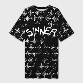 Платье-футболка 3D с принтом FAR CRY 5 ГРЕШНИК   SINNER ,  |  | far cry | sinner | ubisoft | врата эдема | грешник | иосиф сид | монтана | секта | сектанты | символ | фар край | юбисофт