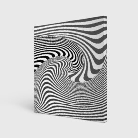 Холст квадратный с принтом Черно белый мозаичный узор , 100% ПВХ |  | волна | мозаика | мозаичная картина | серый | узор | черно белый | черный и белый