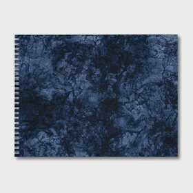 Альбом для рисования с принтом Темно-синяя текстура камня  , 100% бумага
 | матовая бумага, плотность 200 мг. | абстрактный | модный | молодежный | мрамор | мраморный узор | синий | современный