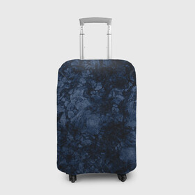 Чехол для чемодана 3D с принтом Темно-синяя текстура камня  , 86% полиэфир, 14% спандекс | двустороннее нанесение принта, прорези для ручек и колес | абстрактный | модный | молодежный | мрамор | мраморный узор | синий | современный