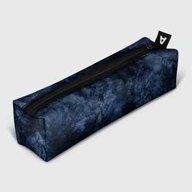 Пенал школьный 3D с принтом Темно-синяя текстура камня  , 100% полиэстер | плотная ткань, застежка на молнии | абстрактный | модный | молодежный | мрамор | мраморный узор | синий | современный