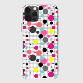 Чехол для iPhone 12 Pro Max с принтом Горох разноцветный. , Силикон |  | абстрактный | в горошек | горох | детский | клетчатый | разноцветный горох | современный | узор в клетку