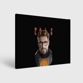 Холст прямоугольный с принтом HALF-LIFE | FREEMAN | ФРИМАН (Z) , 100% ПВХ |  | aperture laboratories | black mesa | gordon freeman | half life | half life 3 | valve | блэк меса | вэлв | гордон фриман | халф лайф