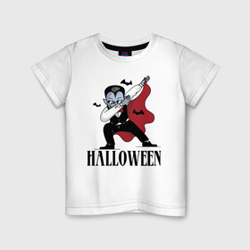 Детская футболка хлопок с принтом Vampire Dab , 100% хлопок | круглый вырез горловины, полуприлегающий силуэт, длина до линии бедер | bat | dab | gesture | halloween | holiday | suit | vampire | вампир | жест | костюм | летучая мышь | очки | праздник | хэллоуин