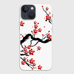Чехол для iPhone 13 mini с принтом САКУРА ЦВЕТЁТ И БЛАГАУХАЕТ ,  |  | ветвь | дерево | сакура | цветы | япония