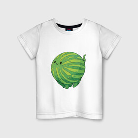 Детская футболка хлопок с принтом Арбуз , 100% хлопок | круглый вырез горловины, полуприлегающий силуэт, длина до линии бедер | арбуз | арт | мило | милота | рисунок | свежая ягода | свежие ягоды | свежий продукт | ягода | ягоды