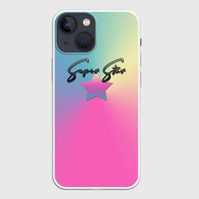 Чехол для iPhone 13 mini с принтом Супер Стар ,  |  | градиент | детский | для женщин | желтый | звезда | малышам | надпись | розовый