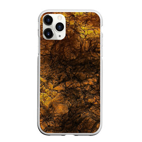 Чехол для iPhone 11 Pro Max матовый с принтом Абстрактный узор текстура , Силикон |  | каменный узор | камень | коричневый | маскировочный | милитари | мраморный | темный оранжевый | черный и оранжевый