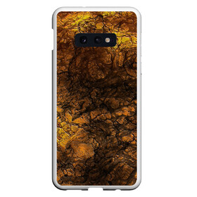 Чехол для Samsung S10E с принтом Абстрактный узор текстура , Силикон | Область печати: задняя сторона чехла, без боковых панелей | каменный узор | камень | коричневый | маскировочный | милитари | мраморный | темный оранжевый | черный и оранжевый