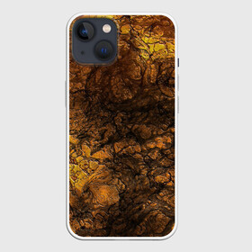 Чехол для iPhone 13 с принтом Абстрактный узор текстура ,  |  | каменный узор | камень | коричневый | маскировочный | милитари | мраморный | темный оранжевый | черный и оранжевый
