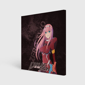 Холст квадратный с принтом Zero Two Любимый во Франксе , 100% ПВХ |  | darling | darling in the franxx | zero two | вайфу | зеро ту | код 002 | любимый во франксе | франкс