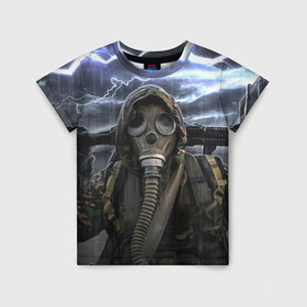 Детская футболка 3D с принтом S.T.A.L.K.E.R | С.Т.А.Л.К.Е.Р , 100% гипоаллергенный полиэфир | прямой крой, круглый вырез горловины, длина до линии бедер, чуть спущенное плечо, ткань немного тянется | chernobyl | pripyat | s.t.a.l.k.e.r. 2 | shadow of chernobyl | stalker | stalker 2 | воля | меченый | припять | свобода | свобода воля | сталкер | сталкер 2 | тени чернобыля | чернобыль
