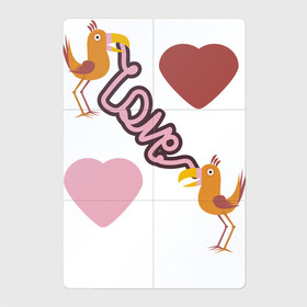Магнитный плакат 2Х3 с принтом Любовь , Полимерный материал с магнитным слоем | 6 деталей размером 9*9 см | Тематика изображения на принте: любовь | надпись на английском | попугаи | птицы | сердца