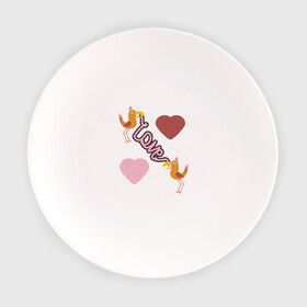 Тарелка с принтом Любовь , фарфор | диаметр - 210 мм
диаметр для нанесения принта - 120 мм | любовь | надпись на английском | попугаи | птицы | сердца