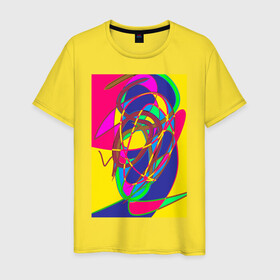 Мужская футболка хлопок с принтом Яркая абстракция , 100% хлопок | прямой крой, круглый вырез горловины, длина до линии бедер, слегка спущенное плечо. | абстракция | линии | необычное | фантазия | яркое