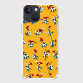 Чехол для iPhone 13 mini с принтом Такой разный Дятел Вуди ,  |  | animals | cartoon | character | head | laughter | pattern | woody woodpecker | дятел вуди | животные | мультики | паттерн | персонаж | смех | узор