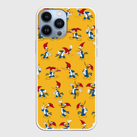 Чехол для iPhone 13 Pro Max с принтом Такой разный Дятел Вуди ,  |  | animals | cartoon | character | head | laughter | pattern | woody woodpecker | дятел вуди | животные | мультики | паттерн | персонаж | смех | узор