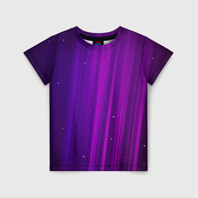 Детская футболка 3D с принтом ВОЛШЕБНЫЙ СВЕТ , 100% гипоаллергенный полиэфир | прямой крой, круглый вырез горловины, длина до линии бедер, чуть спущенное плечо, ткань немного тянется | блики | звёзды | лучи | полосы | приломление | свет