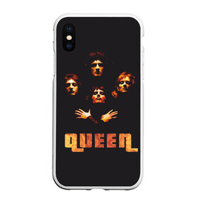 Чехол для iPhone XS Max матовый с принтом Queen , Силикон | Область печати: задняя сторона чехла, без боковых панелей | freddie mercury | queen | полигональная | рок | рок группа | рок музыка | фредди меркьюри