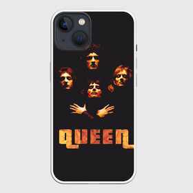 Чехол для iPhone 13 с принтом Queen ,  |  | freddie mercury | queen | полигональная | рок | рок группа | рок музыка | фредди меркьюри