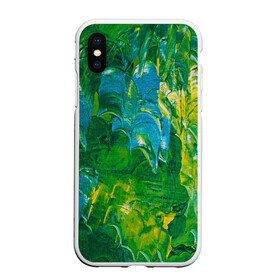 Чехол для iPhone XS Max матовый с принтом Я вижу , Силикон | Область печати: задняя сторона чехла, без боковых панелей | абстрактный лес | абстракция | гуашь | зеленое море | зелень | краски | лес | мазки | художества | художник | я вижу