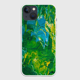 Чехол для iPhone 13 с принтом Я вижу ,  |  | абстрактный лес | абстракция | гуашь | зеленое море | зелень | краски | лес | мазки | художества | художник | я вижу