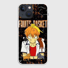 Чехол для iPhone 13 mini с принтом FRUITS BASKET   КЁ СОМА ,  |  | Тематика изображения на принте: anime | cat. | fruits basket | kyokyo | kyonkichi | kyonkyon | lucky kyou | аниме | кё сома | корзинка фруктов | кот