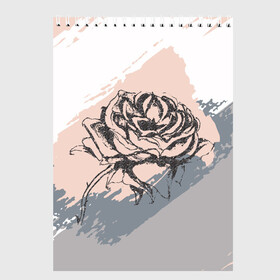 Скетчбук с принтом Абстракция с розой , 100% бумага
 | 48 листов, плотность листов — 100 г/м2, плотность картонной обложки — 250 г/м2. Листы скреплены сверху удобной пружинной спиралью | абстракция | гранж | графика | графический | пастель | пастельная | роза | цветок | цветочный
