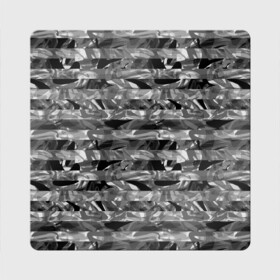 Магнит виниловый Квадрат с принтом Черно -белый полосатый узор , полимерный материал с магнитным слоем | размер 9*9 см, закругленные углы | абстрактный | молодежный | монохромный | полосатый узор | полосы | современный | черный и белый