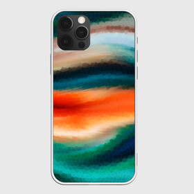 Чехол для iPhone 12 Pro Max с принтом Мозаичный абстрактный узор  , Силикон |  | зеленый | мозаичная текстура | оранжевый | разноцветный | современный | узор