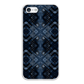 Чехол для iPhone 5/5S матовый с принтом Темный синий абстрактный узор  , Силикон | Область печати: задняя сторона чехла, без боковых панелей | абстрактный | молодежный | плед | синий | современный | темно синий