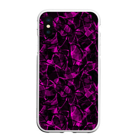 Чехол для iPhone XS Max матовый с принтом Абстрактный узор цвета фуксия , Силикон | Область печати: задняя сторона чехла, без боковых панелей | детский | лиловый | молодежный | популярный | современный | темный лиловый | фуксия | черный и бордовый