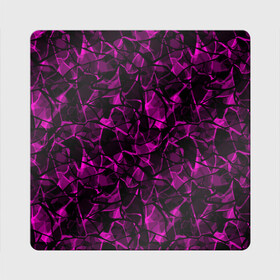 Магнит виниловый Квадрат с принтом Абстрактный узор цвета фуксия , полимерный материал с магнитным слоем | размер 9*9 см, закругленные углы | детский | лиловый | молодежный | популярный | современный | темный лиловый | фуксия | черный и бордовый