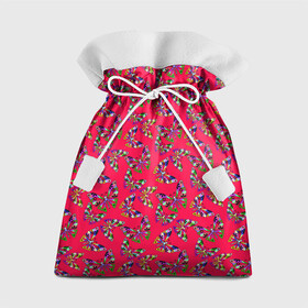 Подарочный 3D мешок с принтом Бабочки на красном , 100% полиэстер | Размер: 29*39 см | веселый узор | весенний | детский | для девочек | красный | летний | лето | малышам | разноцветный узор