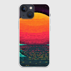 Чехол для iPhone 13 mini с принтом Пиксельный закат ,  |  | арт | закат | пиксель | пиксельный арт | ретро