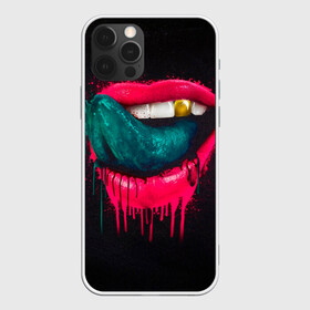 Чехол для iPhone 12 Pro Max с принтом Ядовитый поцелуй , Силикон |  | Тематика изображения на принте: арт | губы | иллюстрация | улыбка | язык