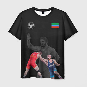 Мужская футболка 3D с принтом Dagestan wrestling team , 100% полиэфир | прямой крой, круглый вырез горловины, длина до линии бедер | Тематика изображения на принте: abdulrashid | dagestan | freestyle | sadulaev | team | wrestling | абдулрашид | борьба | вольная | дагестан | кавказ | республика | садулаев | сборная | федерация | хасавюрт