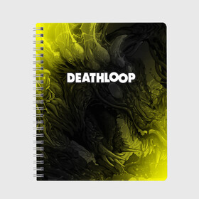 Тетрадь с принтом Deathloop - Hyperbeast , 100% бумага | 48 листов, плотность листов — 60 г/м2, плотность картонной обложки — 250 г/м2. Листы скреплены сбоку удобной пружинной спиралью. Уголки страниц и обложки скругленные. Цвет линий — светло-серый
 | death | deathloop | game | games | hyperbeast | loop | дэслуп | дэт | дэтлуп | знак | игра | игры | лого | луп | мертвая | пелтя | символ