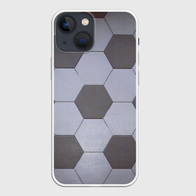 Чехол для iPhone 13 mini с принтом ФУТБОЛЬНЫЙ МЯЧ ,  |  | криштианороналдо | матч | меси | мяч | соты | текстура | шестиграник