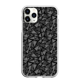 Чехол для iPhone 11 Pro матовый с принтом Геометрический серый узор  , Силикон |  | абстрактный | геометрический | мозаика | серый | современный | темный серый | черно белый