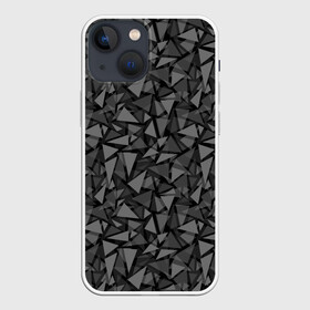Чехол для iPhone 13 mini с принтом Геометрический серый узор ,  |  | абстрактный | геометрический | мозаика | серый | современный | темный серый | черно белый
